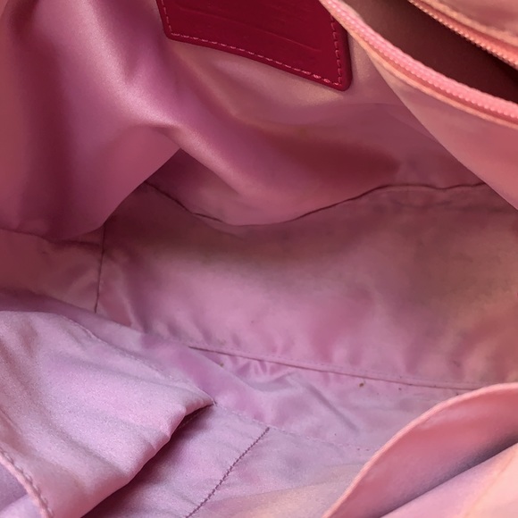 Coach C Optic Stitched Berry Patent Leather Tote - Picture 15 of 15